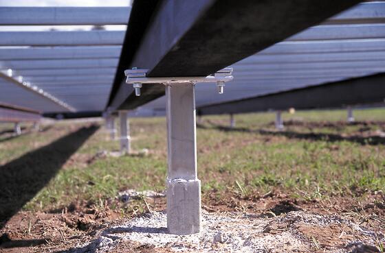 Steel piers on home site