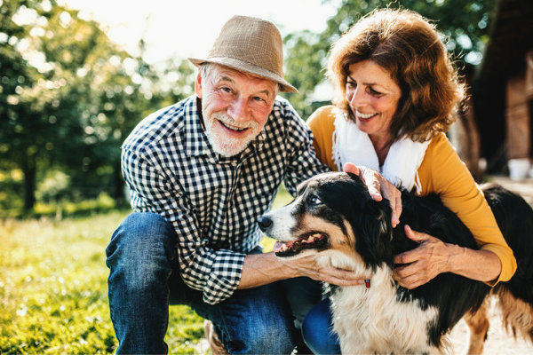 Couple with dog